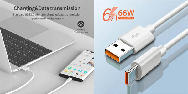 Cable USB-C de 6A disponible de 0,25 cm hasta 2 metros