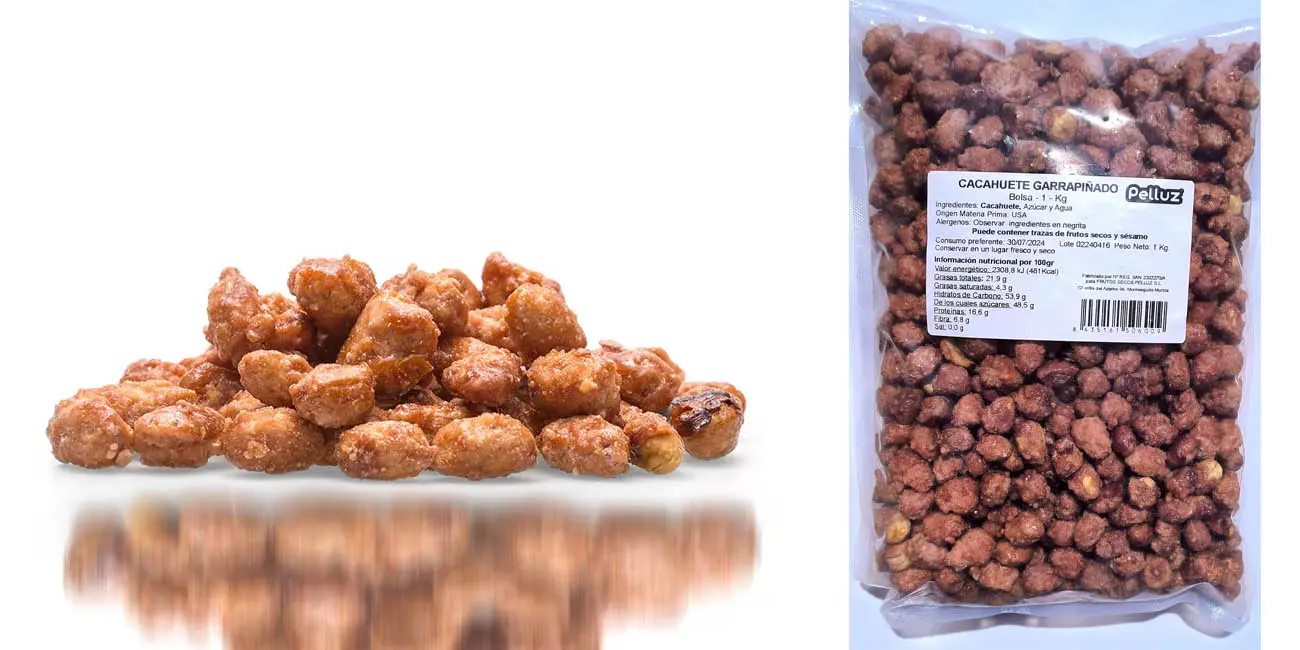Bolsa de cacahuetes garrapiñados Pelluz