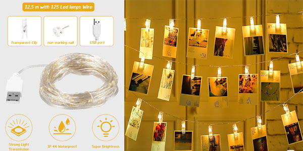Cadena de pinzas LED para colgar fotos oferta