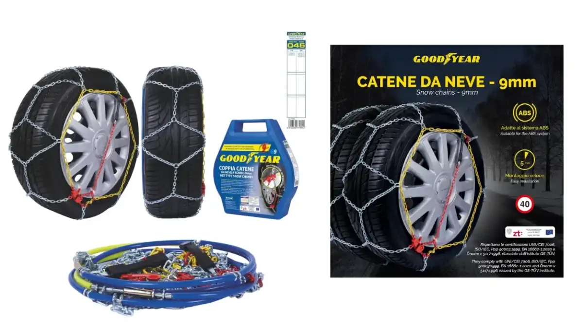 Invierno bajo control: las cadenas de nieve Goodyear que se ponen en minutos están a precio MÍNIMO en Amazon