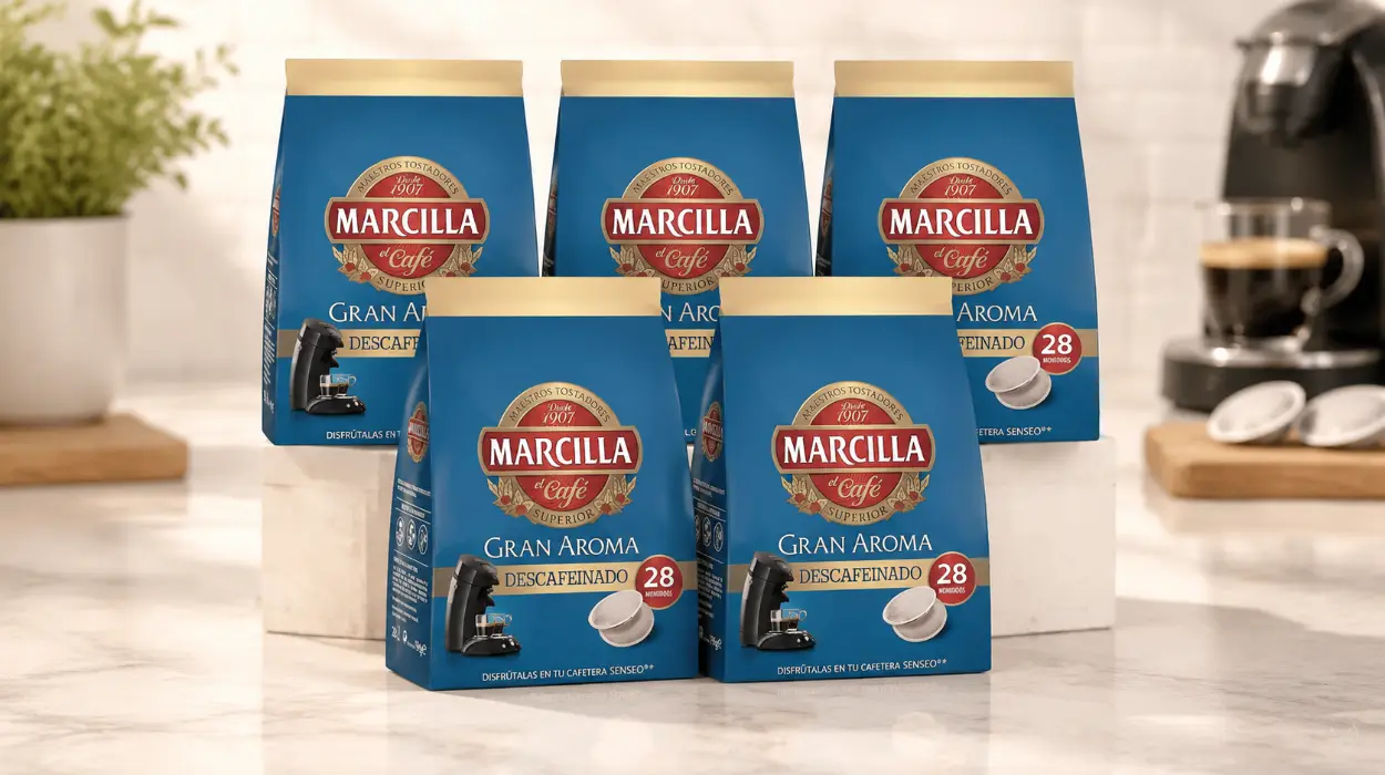 140 cápsulas de café descafeinado Marcilla Gran Aroma para Senseo