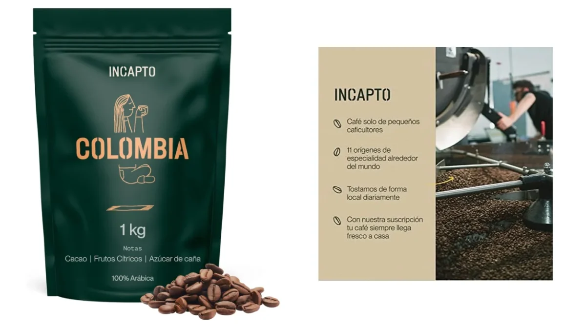 Café en grano de especialidad Incapto Colombia de 1 kg