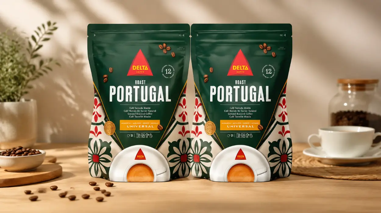 Pack x2 café molido Delta Cafés Origen Portugal marcado y aromático de 220 g