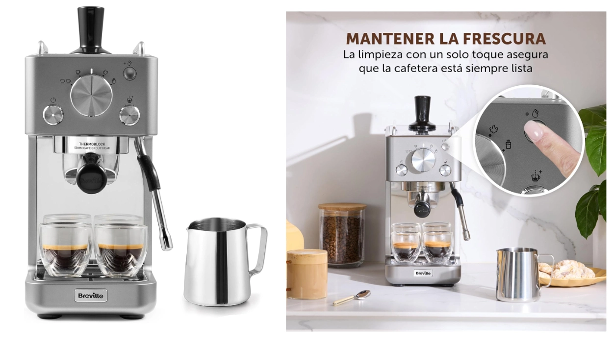 cafetera-espresso-breville-barista-slimline-compacta-con-espumador