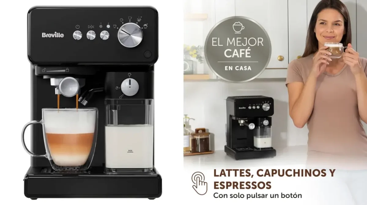 Disfruta de un café de barista con la cafetera espresso Breville Prima Latte con espumador automático de leche por sólo 113€ (31% de descuento)