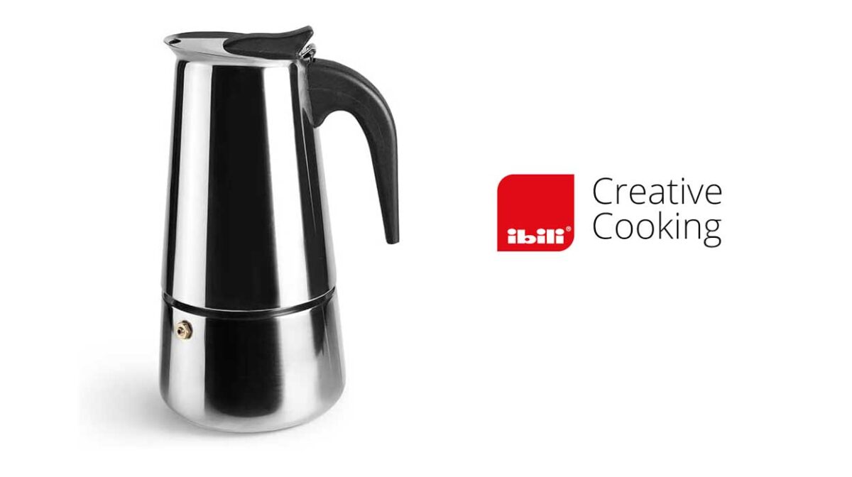 Cafetera italiana Ibili inducción de 700 ml para 15 tazas