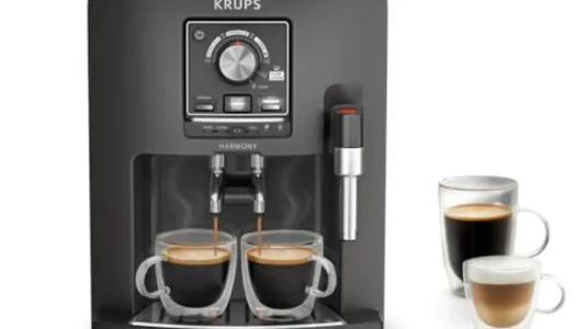 Cafetera superautomática Krups Harmony EA508BE0 con espumador y función doble taza