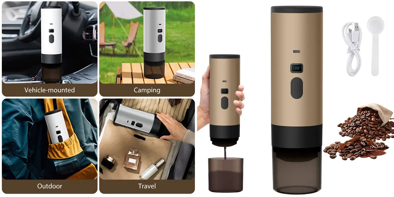 Cafetera eléctrica portátil Betuyoo para cápsulas o café molido