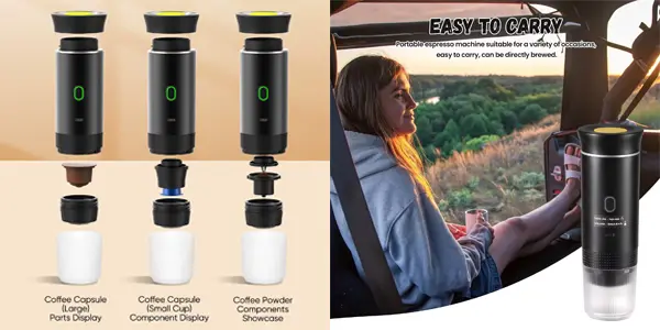 Cafetera espresso portátil e inalámbrica