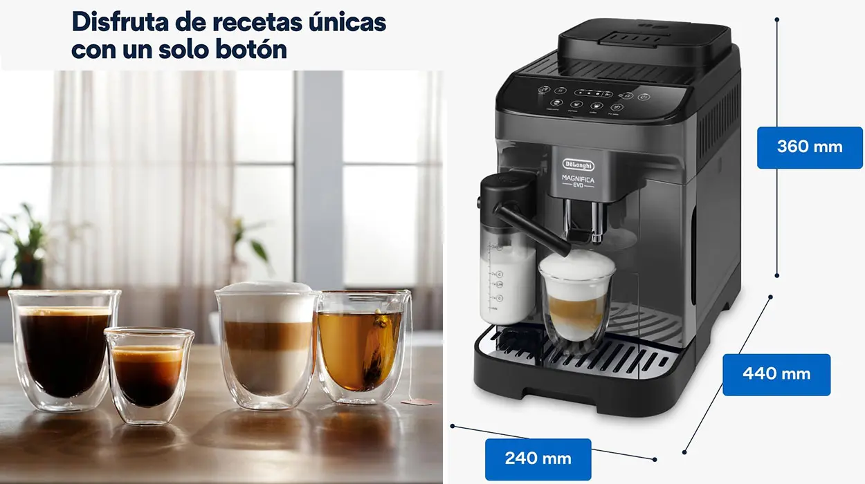 Cafetera superautomática De'Longhi Magnifica Evo con espumador de leche barata