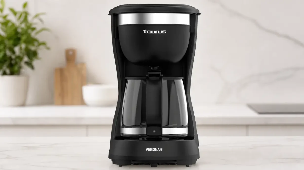Cafetera de goteo Taurus de 600 ml con jarra de cristal y filtro permanente