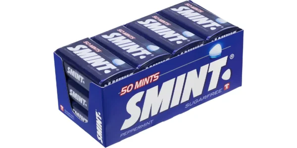 Caja de 12 paquetes de caramelos Smint Tin Menta