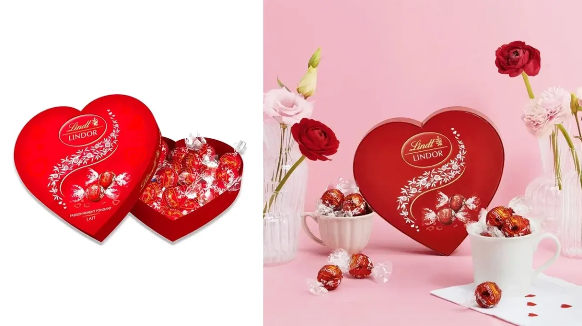 Hoy tienes los deliciosos bombones Lindt de chocolate con leche en la caja más romántica a un precio irresistible