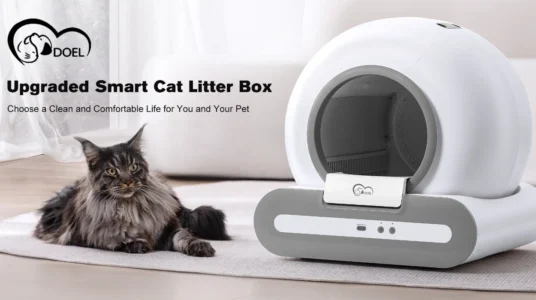 caja de arena autolimpiante DOEL de 65 litros con Wi-Fi y control por app