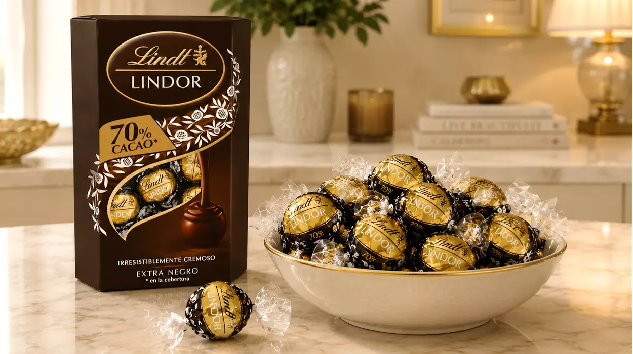 Caja de bombones Lindt Lindor Cornet chocolate negro 70% cacao