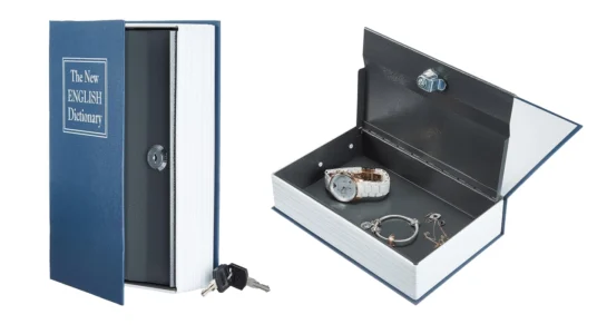 Caja de seguridad Amazon Basics con forma de libro barata