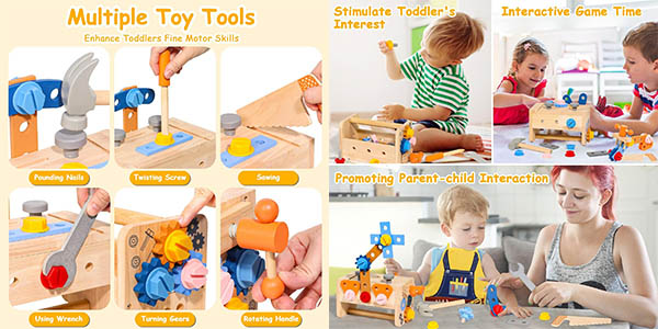 caja herramientas madera Montessori oferta