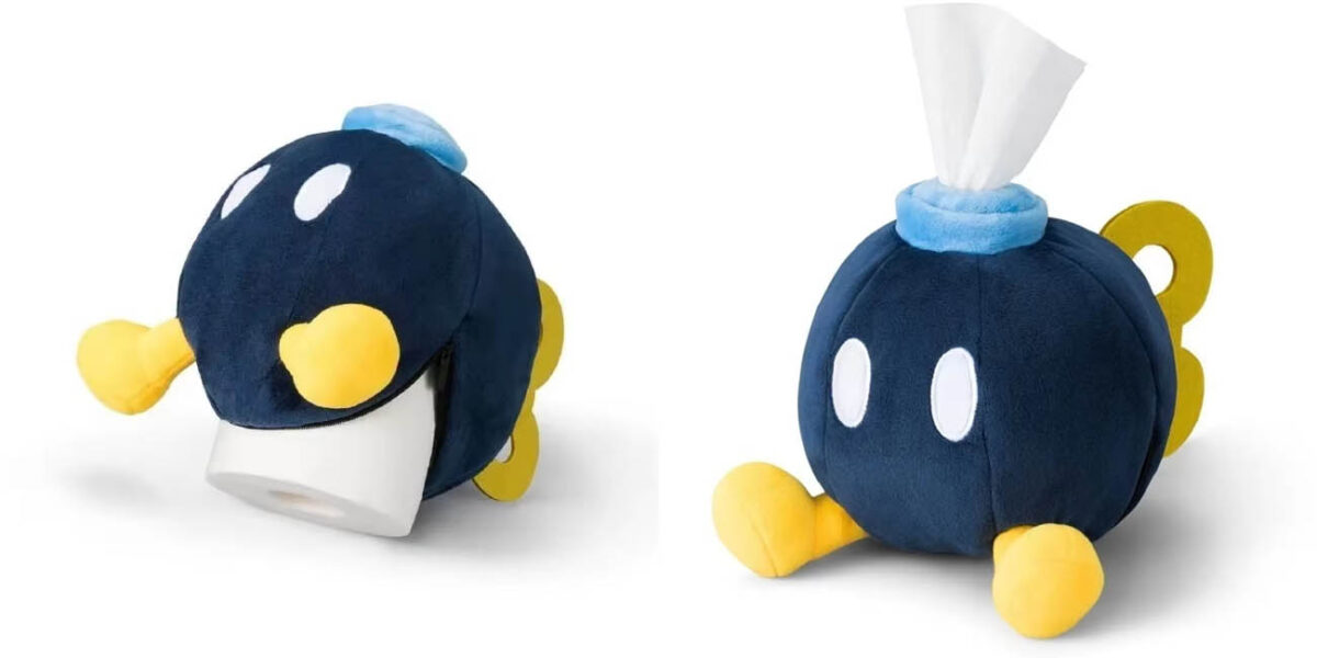 Esta chulísima caja de pañuelos Bob-omb es el accesorio perfecto para cualquier fan de Super Mario Bros