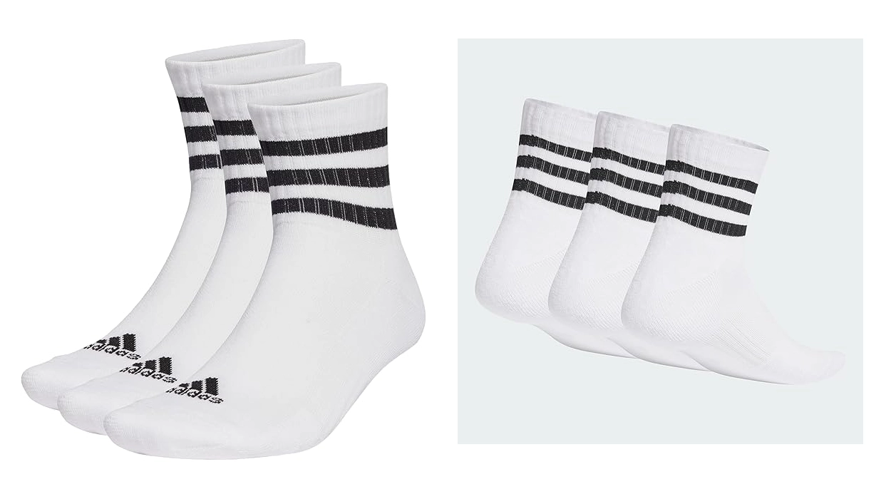 calcetines Adidas 3 Stripes Cushioned Mid-Cut