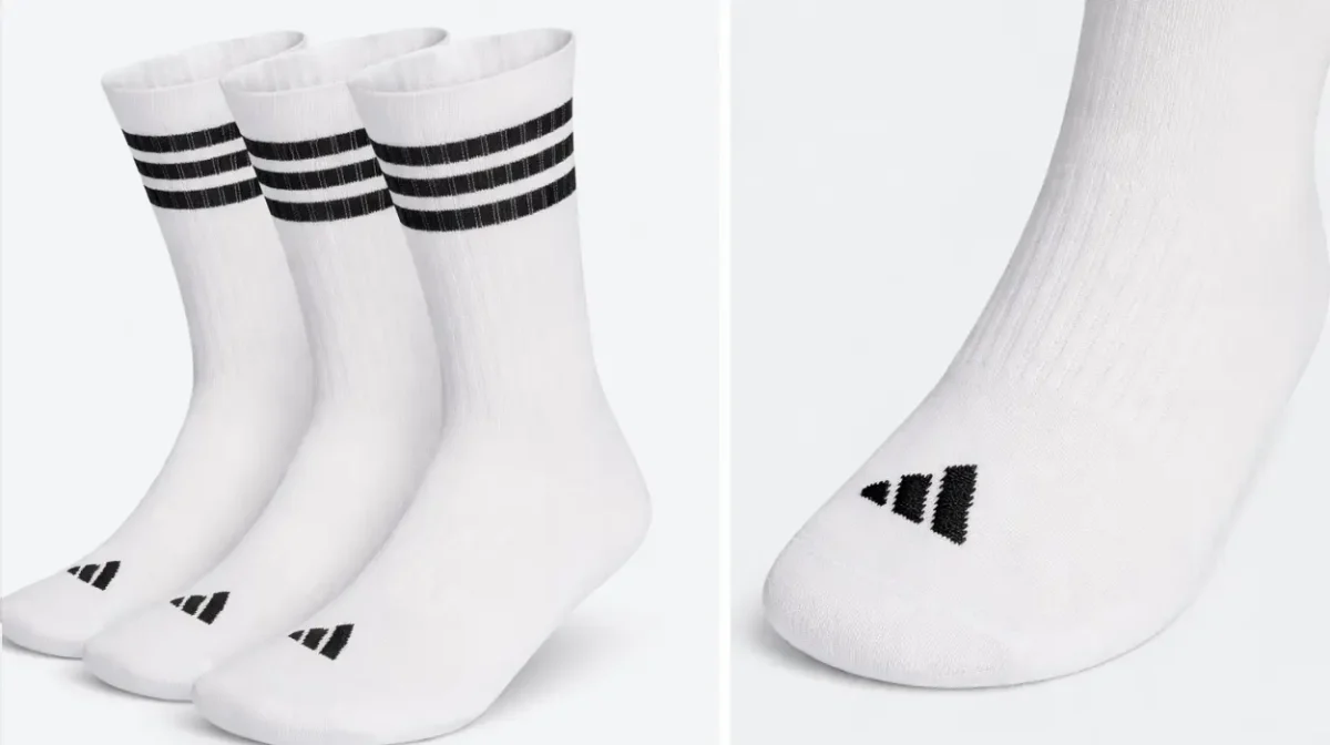 Pack de 3 pares de calcetines adidas 3-Stripes con amortiguación, cómodos y unisex