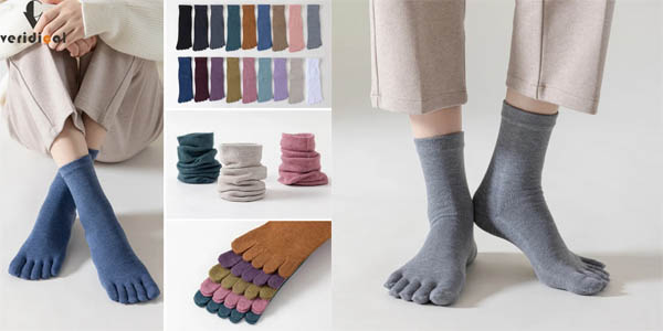 ▷ Chollo Calcetines largos con dedos para mujer por sólo 2,06€ con envío  gratis (-54%)