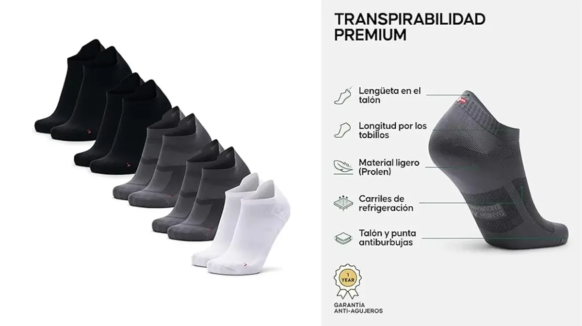 Pack x5 Pares de calcetines cortos de running Danish Endurance