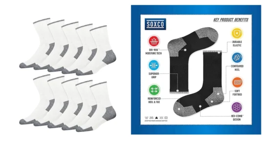 calcetines de algodón Soxco para hombre