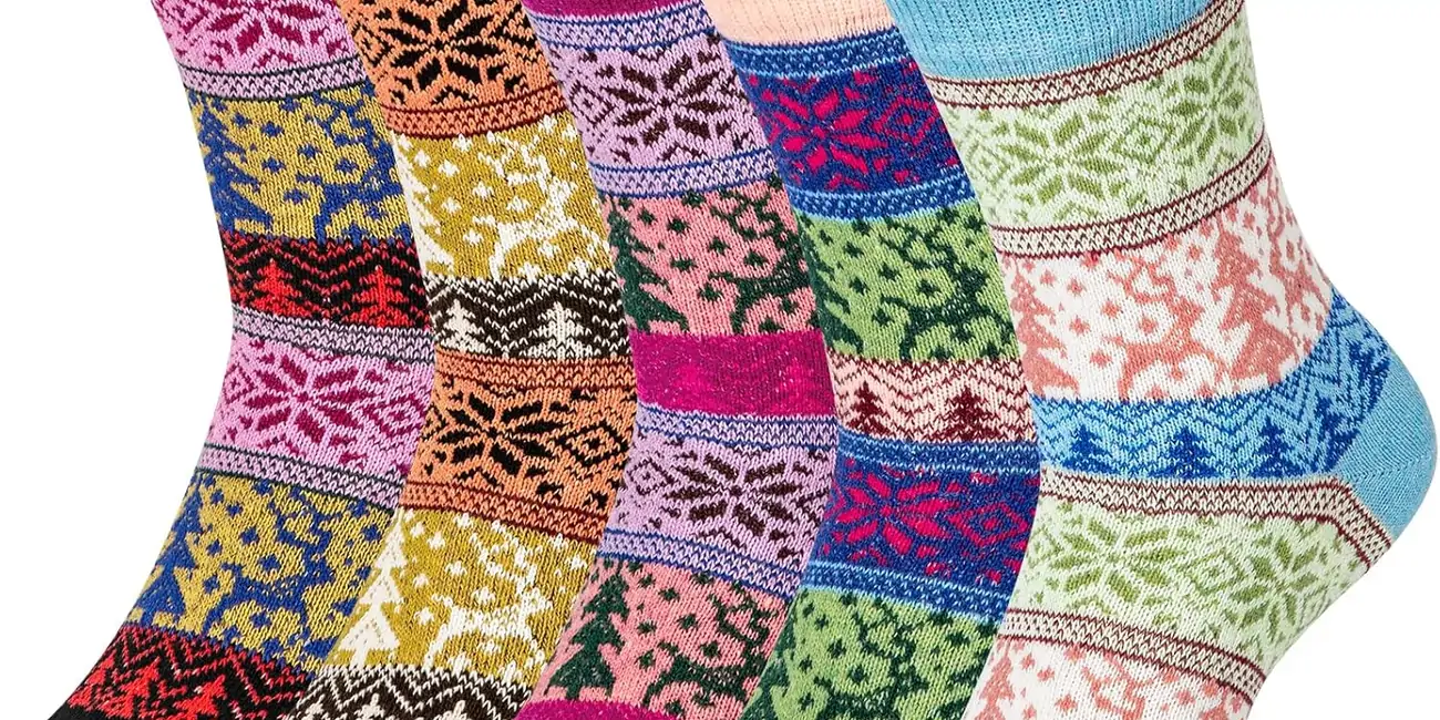 5 Pares de calcetines de lana térmicos Aurmly para mujer