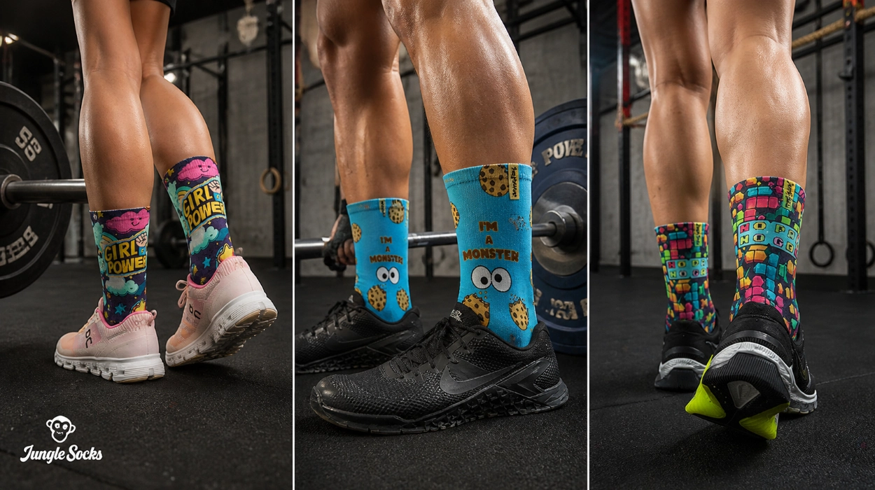 calcetines-deportivos-jungle-socks-con-disenos-divertidos-para-crossfit-running-fitness-unisex
