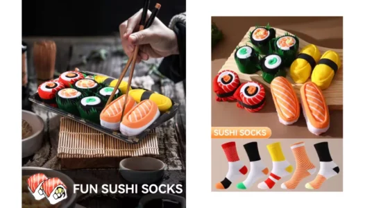 calcetines divertidos sushi