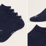 Calcetines unisex Puma Sneaker Plain de algodón suave, pack de 3 en azul marino