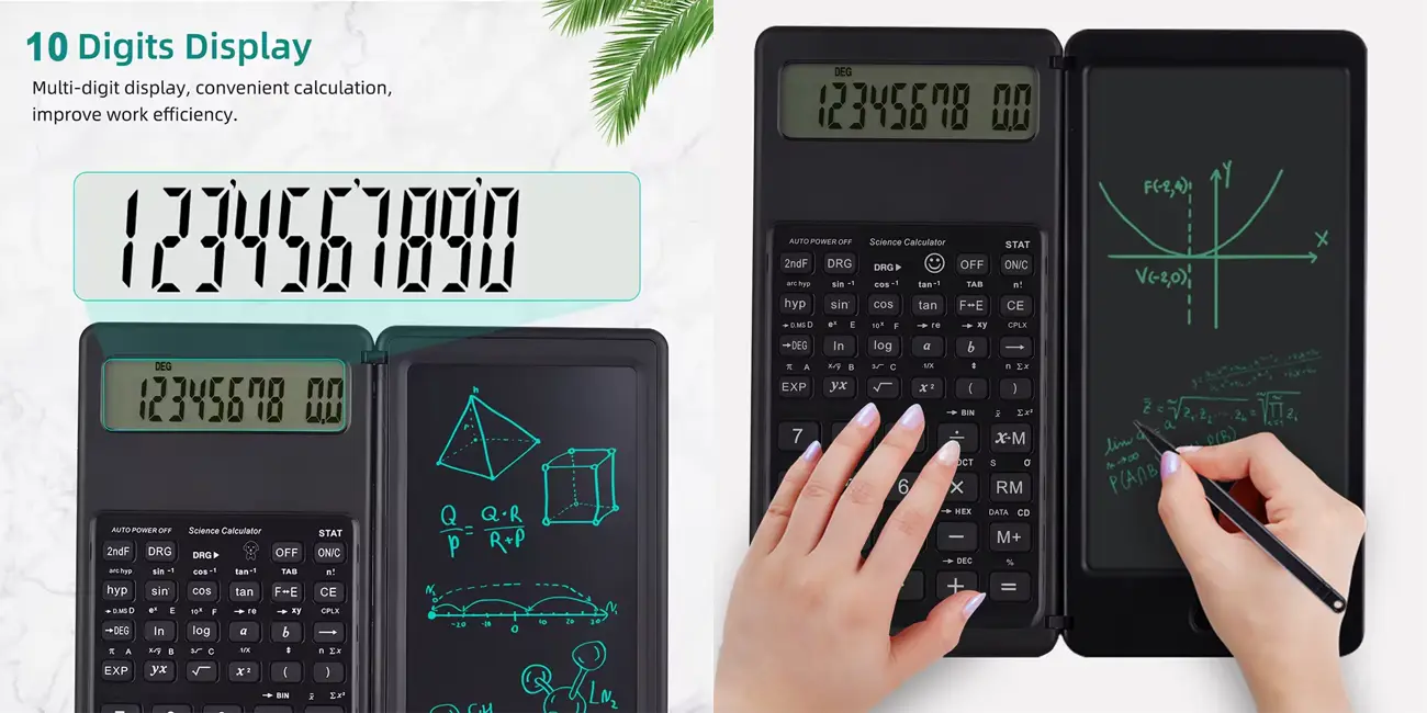 Calculadora científica Amzwn con tableta de escritura borrable