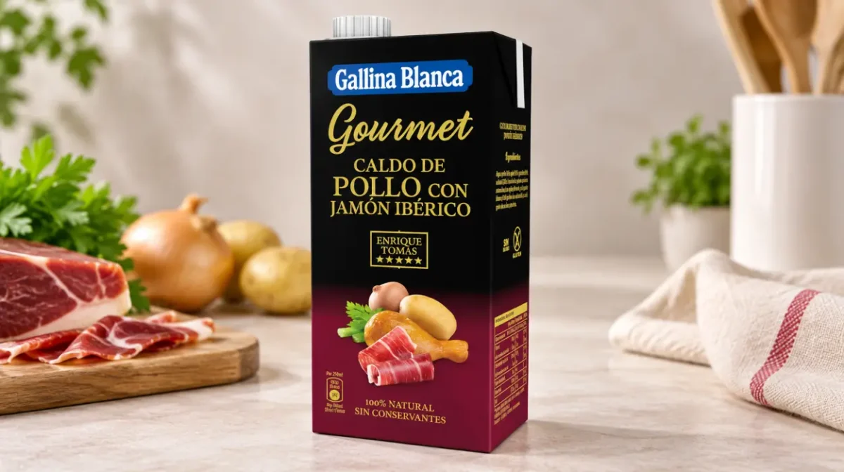 Caldo Gallina Blanca Gourmet de pollo con jamón ibérico de 1 l