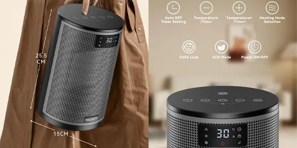 Calefactor cerámico PALINTH de 1500W