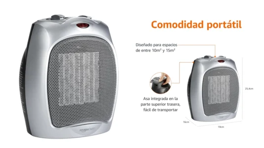 calefactor de cerámica Amazon Basics de 1.800 W