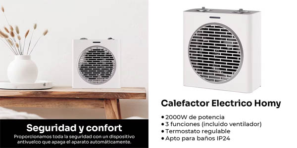 Calefactor eléctrico Mellerware Homy! 2000W