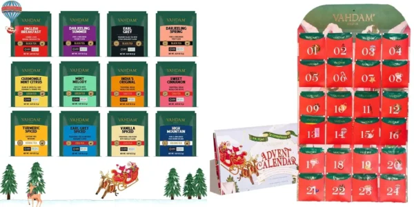 Calendario de adviento con 24 tés Vahdam India