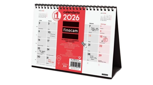 calendario de sobremesa para escribir Finocam 2026