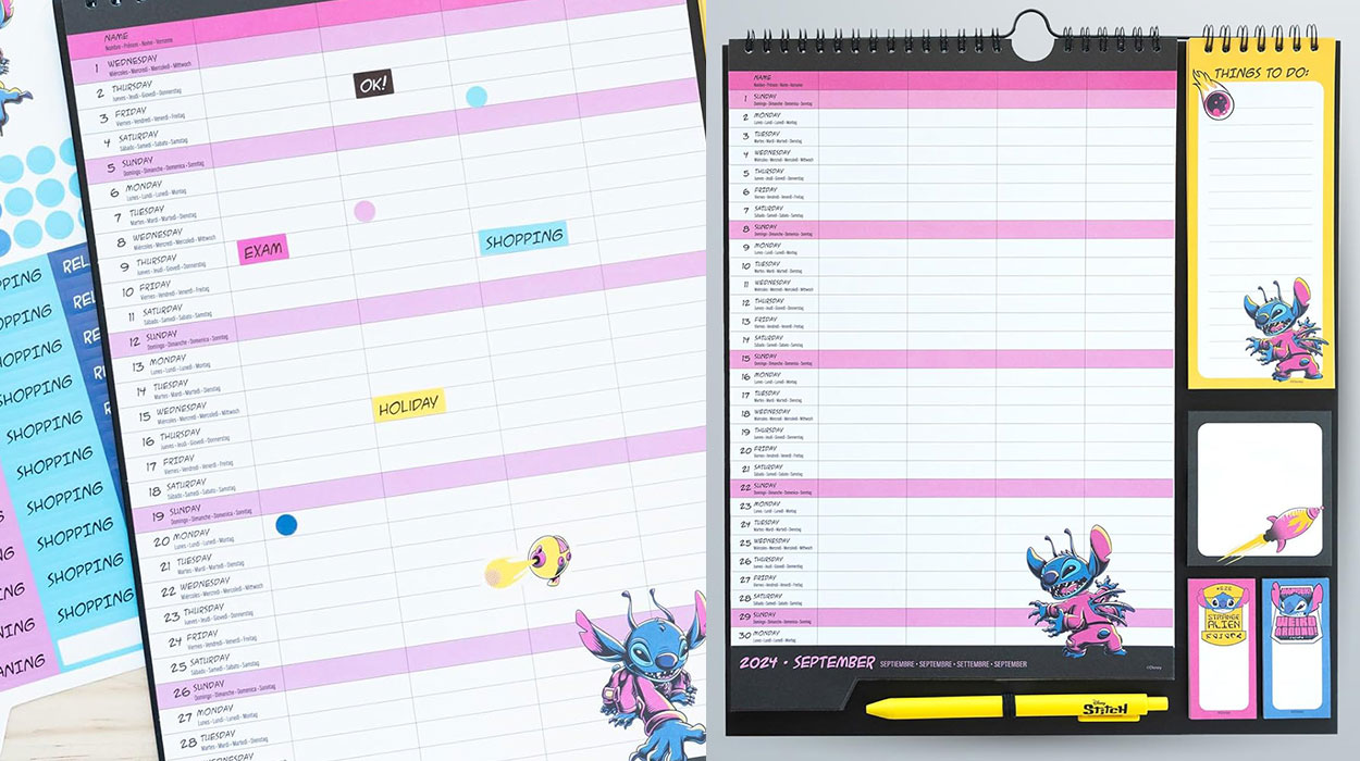 Calendario de pared 2025 Disney Stitch con planificador barato