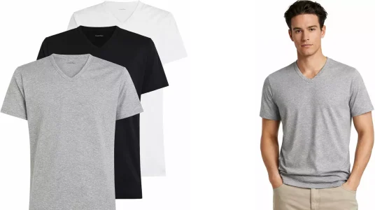 Chollo Pack de 3 camisetas de pico Calvin Klein para hombre