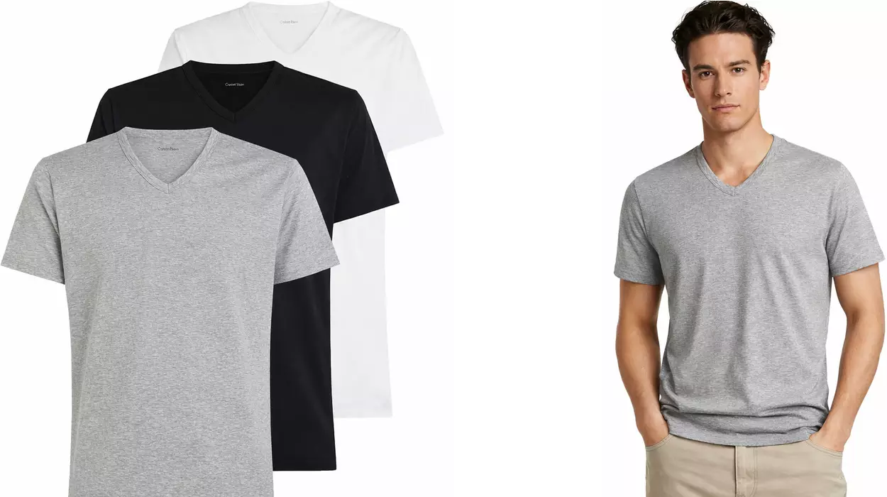Chollo Pack de 3 camisetas de pico Calvin Klein para hombre