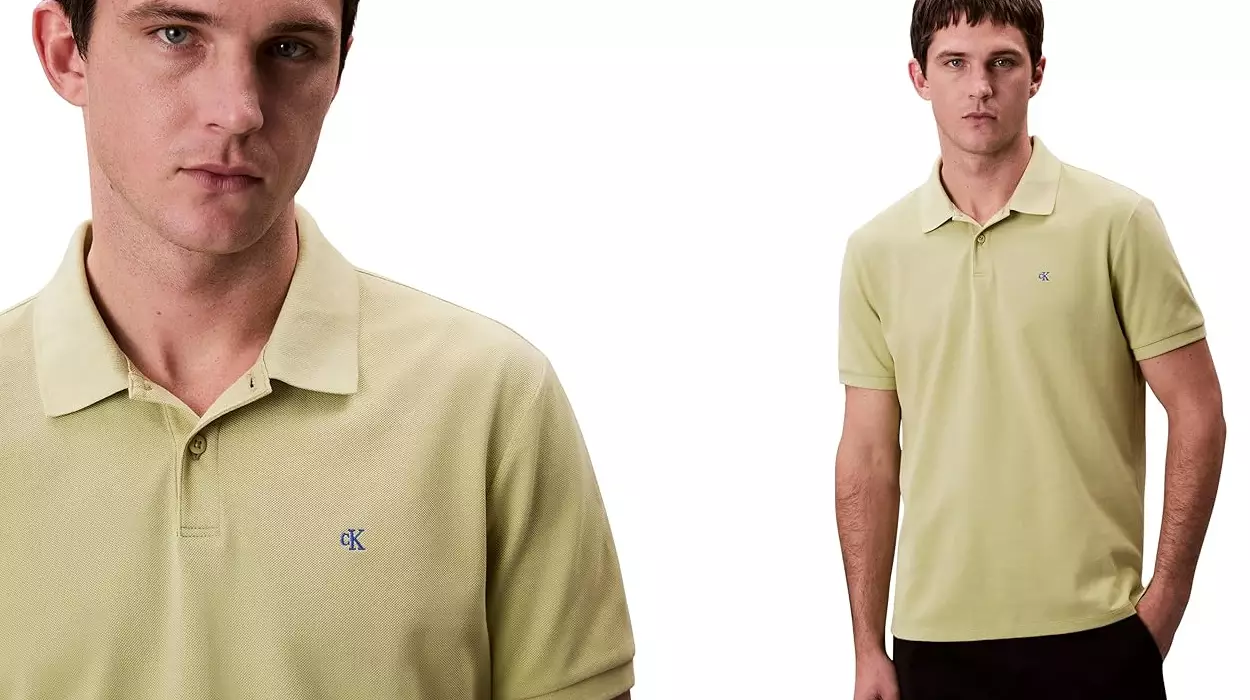 Calvin Klein SS Monogram Pique Polo Hombre barato