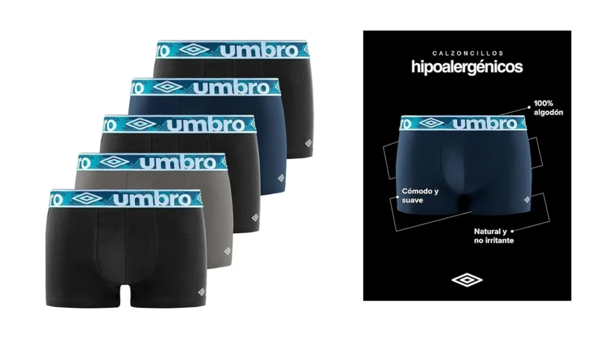Estos calzoncillos boxer Umbro se agotarán en minutos: comodidad 100% algodón