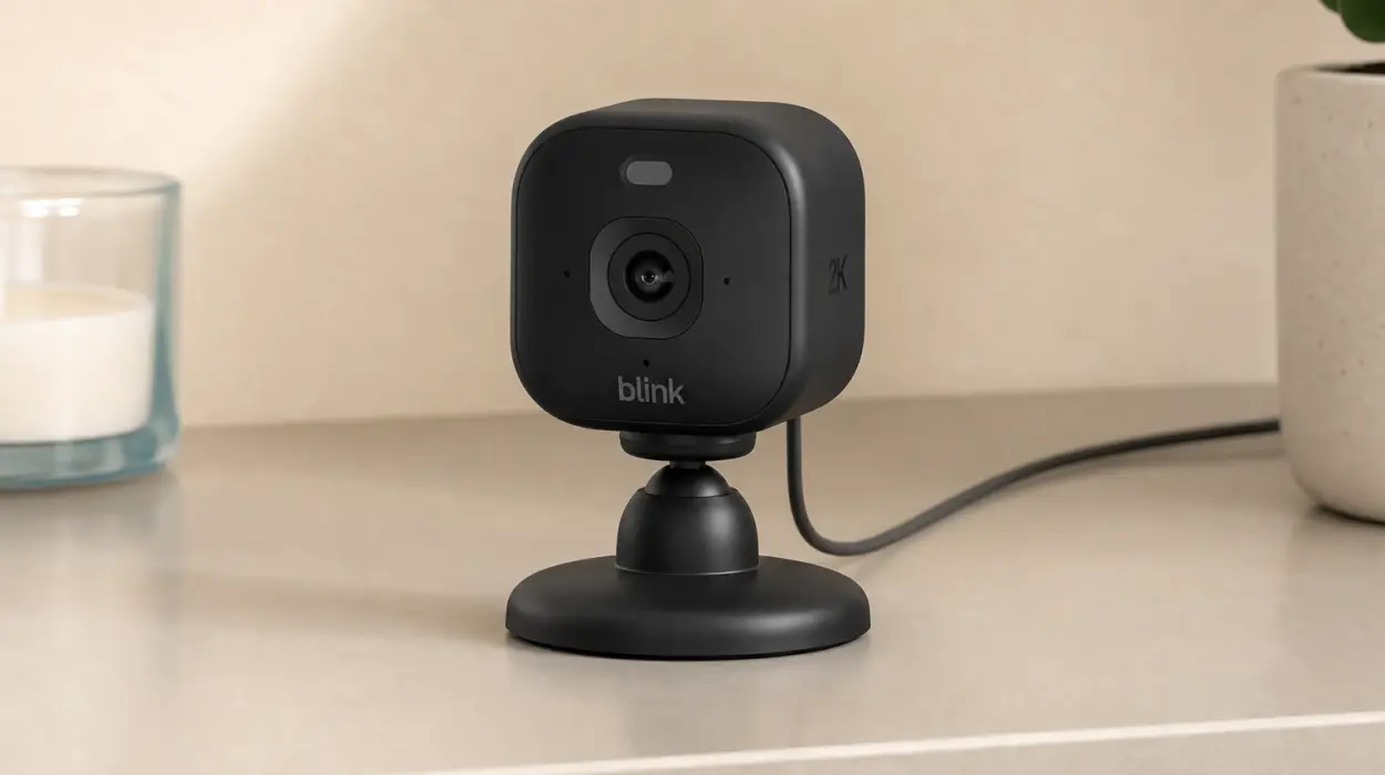 Cámara Mini 2K+ Blink de última generación con enchufe, resolución 2K y visión nocturna en color