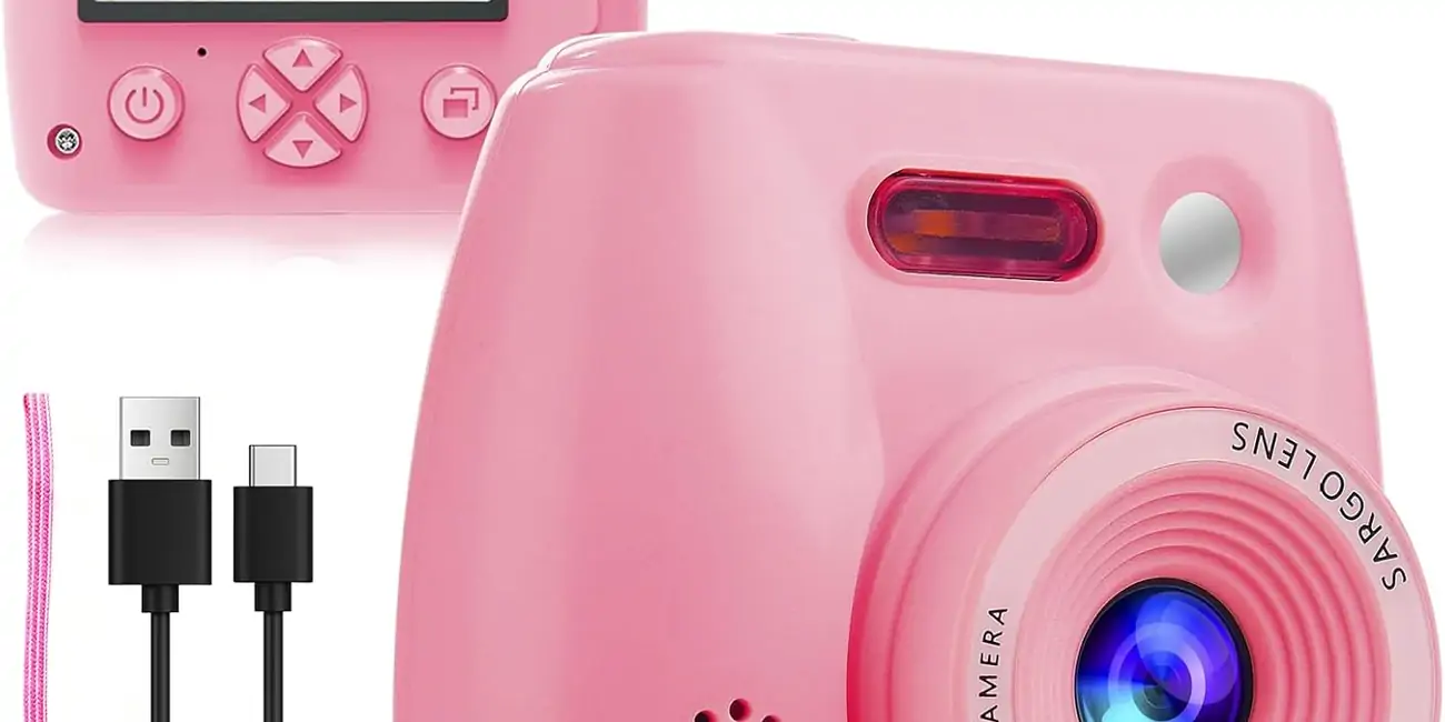 Cámara de fotos digital infantil Nvgfelis de 1080p con tarjeta de 32GB y adaptador USB