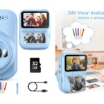cámara de fotos infantil instantánea con tarjeta y papel de impresión