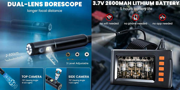 cámara endoscópica doble lente oferta
