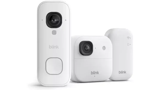 Cámara exterior 2K+ Blink y videotimbre cableado de última generación con módulo de sincronización