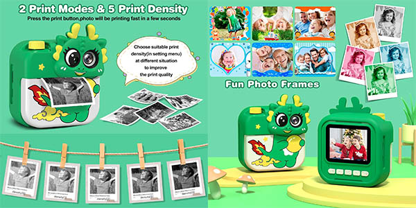 Cámara de fotos instantánea infantil con impresión B/N