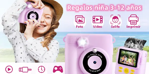 Cámara instantánea HD CHRERNA con papel de impresión